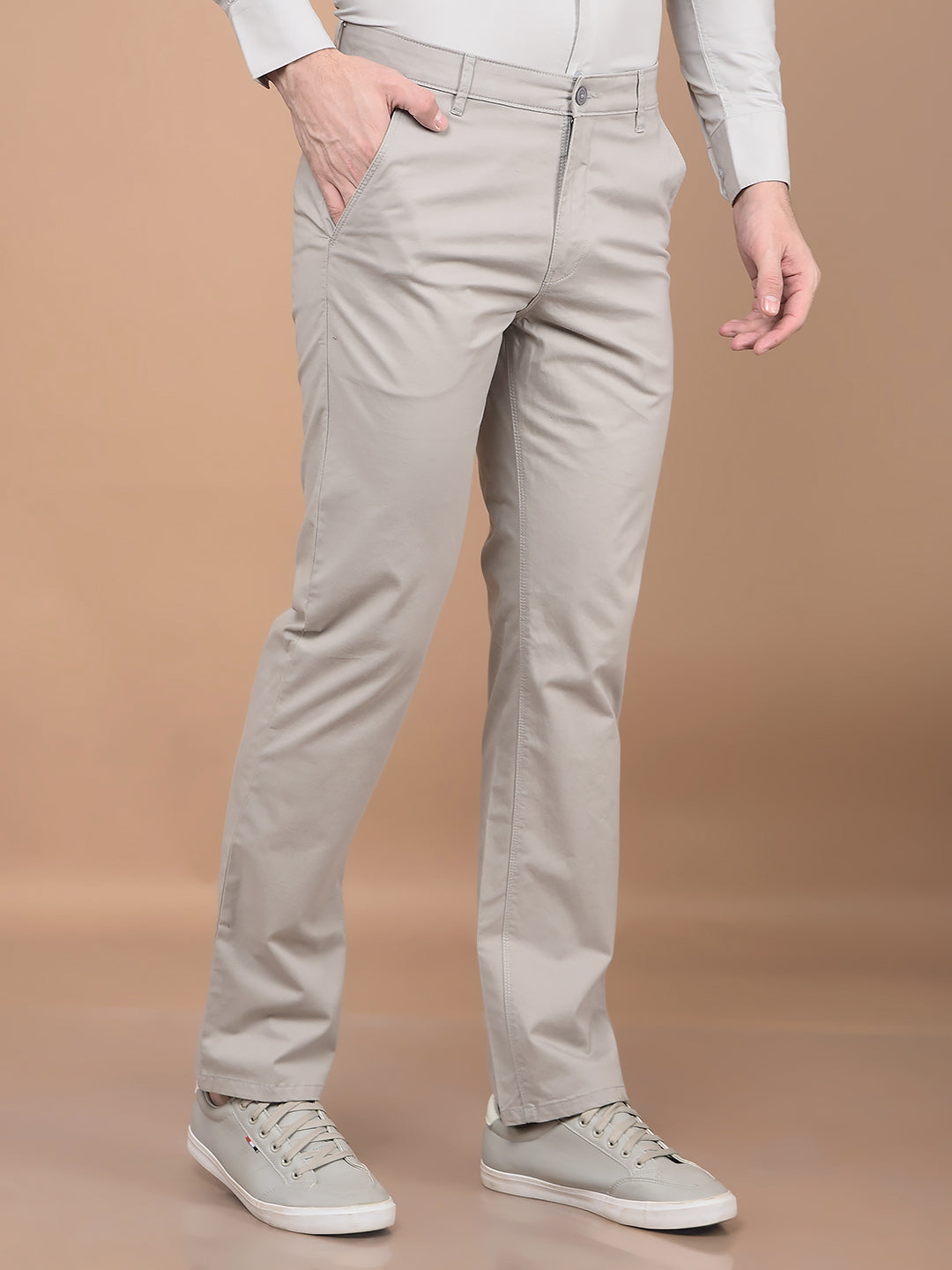 Grey Straight Trousers