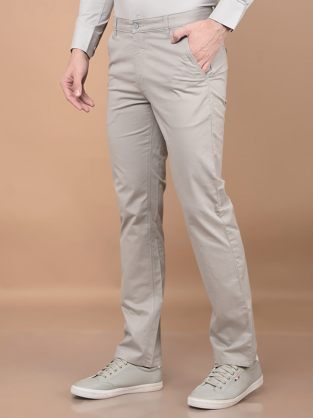 Grey Straight Trousers