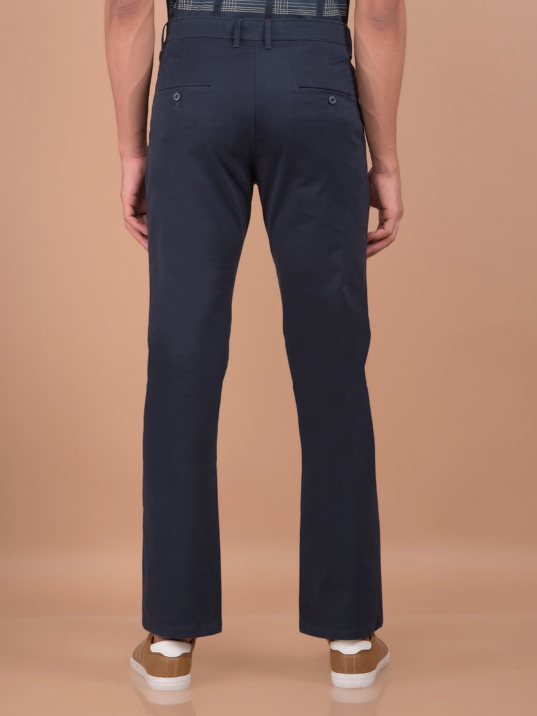 Navy Blue Straight Trousers-Men Trousers-Crimsoune Club