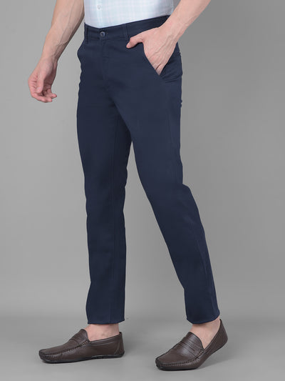 Navy Blue Trousers-Men Trousers-Crimsoune Club