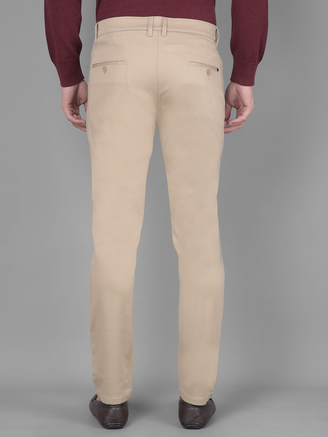 Beige Trousers-Men Trousers-Crimsoune Club