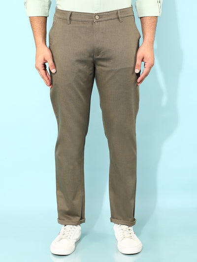 Olive Printed Trousers-Men Trousers-Crimsoune Club