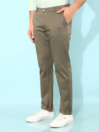 Olive Printed Trousers-Men Trousers-Crimsoune Club