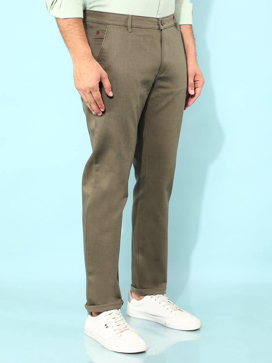 Olive Printed Trousers-Men Trousers-Crimsoune Club