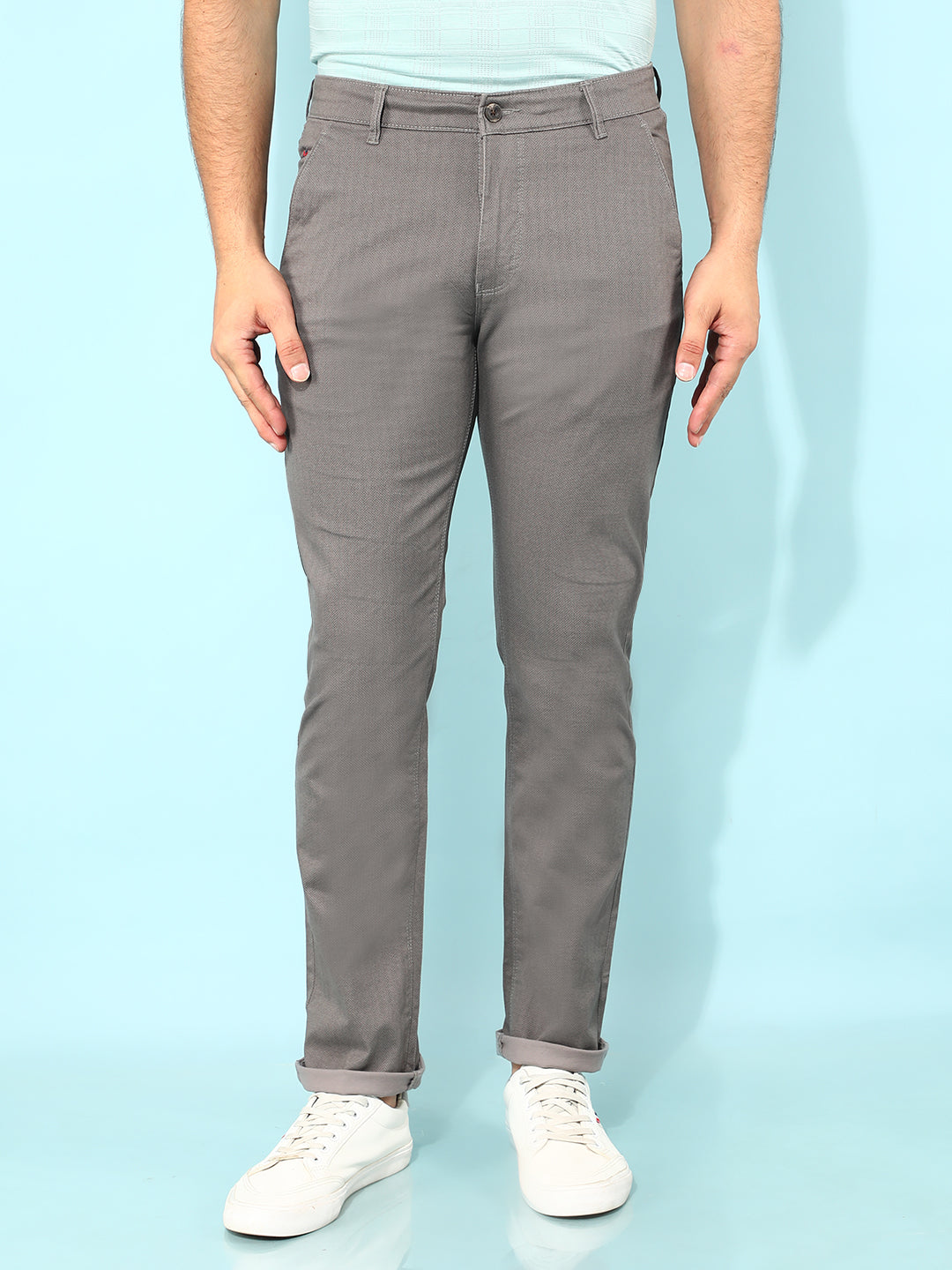 Grey Printed Trousers-Men Trousers-Crimsoune Club