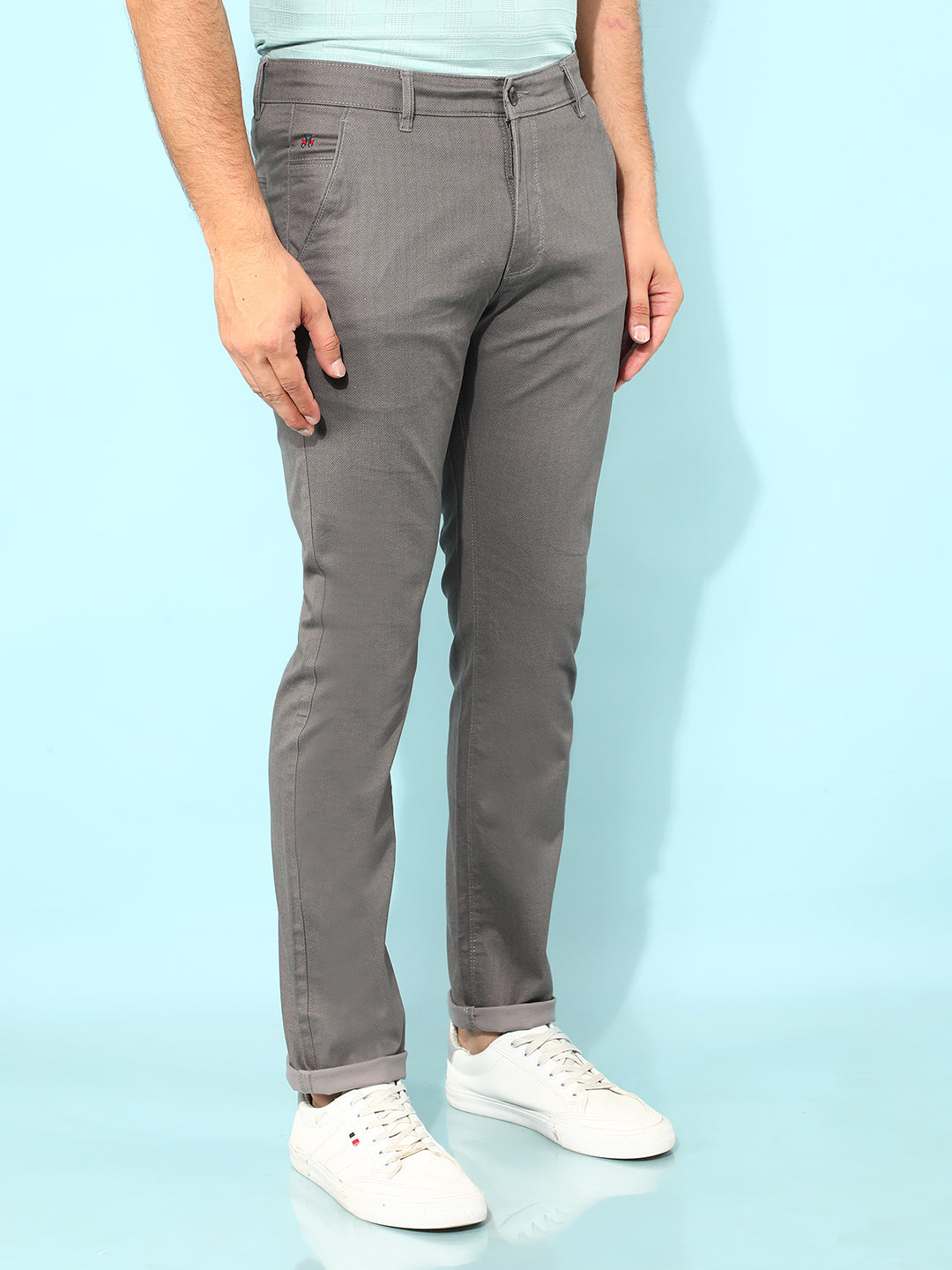 Grey Printed Trousers-Men Trousers-Crimsoune Club