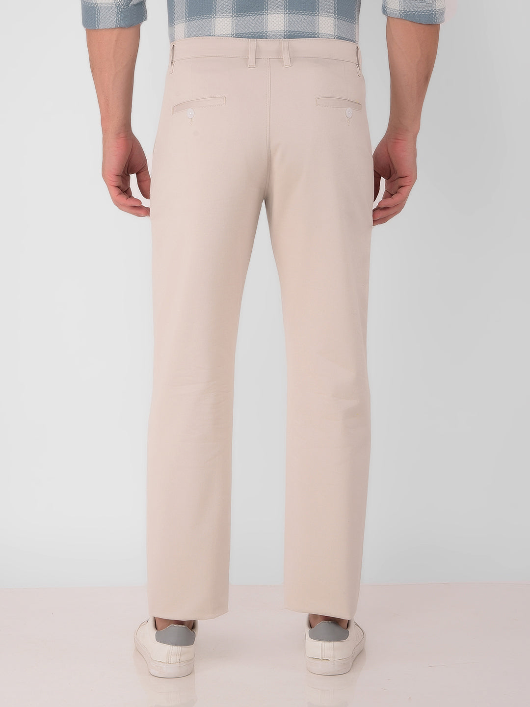 Beige Straight Trousers-Men Trousers-Crimsoune Club