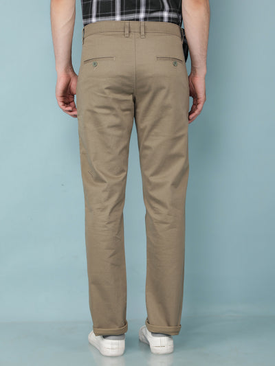 Olive Printed Chinos Straight Trousers-Men Trousers-Crimsoune Club