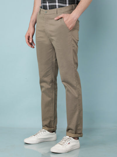 Olive Printed Chinos Straight Trousers-Men Trousers-Crimsoune Club