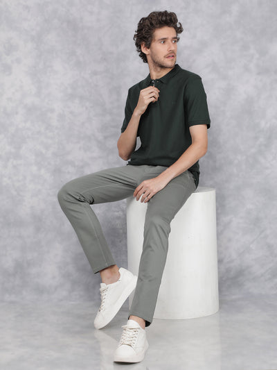 Green Dobby Trousers-Men Trousers-Crimsoune Club