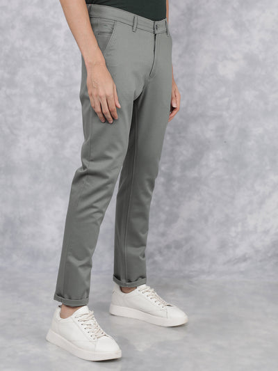 Green Dobby Trousers-Men Trousers-Crimsoune Club