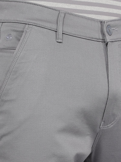 Grey Dobby Trousers-Men Trousers-Crimsoune Club