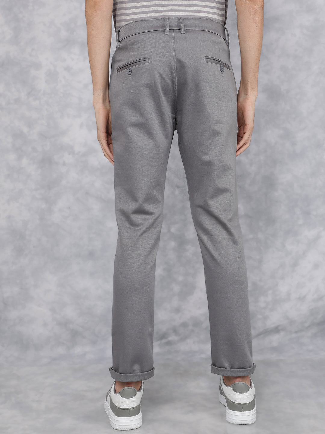 Grey Dobby Trousers-Men Trousers-Crimsoune Club