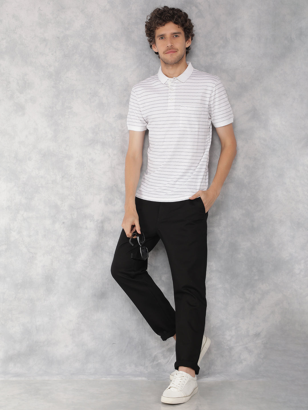 Black Dobby Trousers-Men Trousers-Crimsoune Club