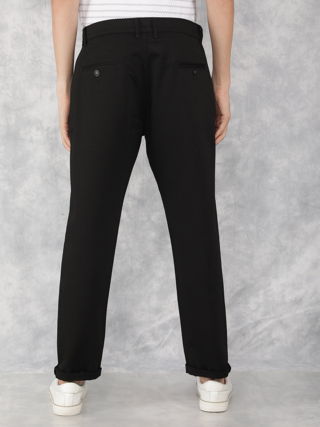 Black Dobby Trousers-Men Trousers-Crimsoune Club