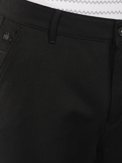 Black Dobby Trousers-Men Trousers-Crimsoune Club