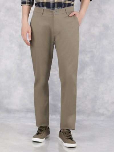 Olive Textured Trousers-Men Trousers-Crimsoune Club