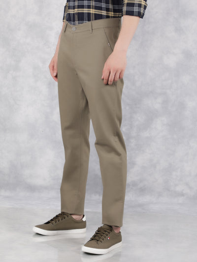 Olive Textured Trousers-Men Trousers-Crimsoune Club