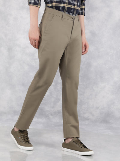 Olive Textured Trousers-Men Trousers-Crimsoune Club