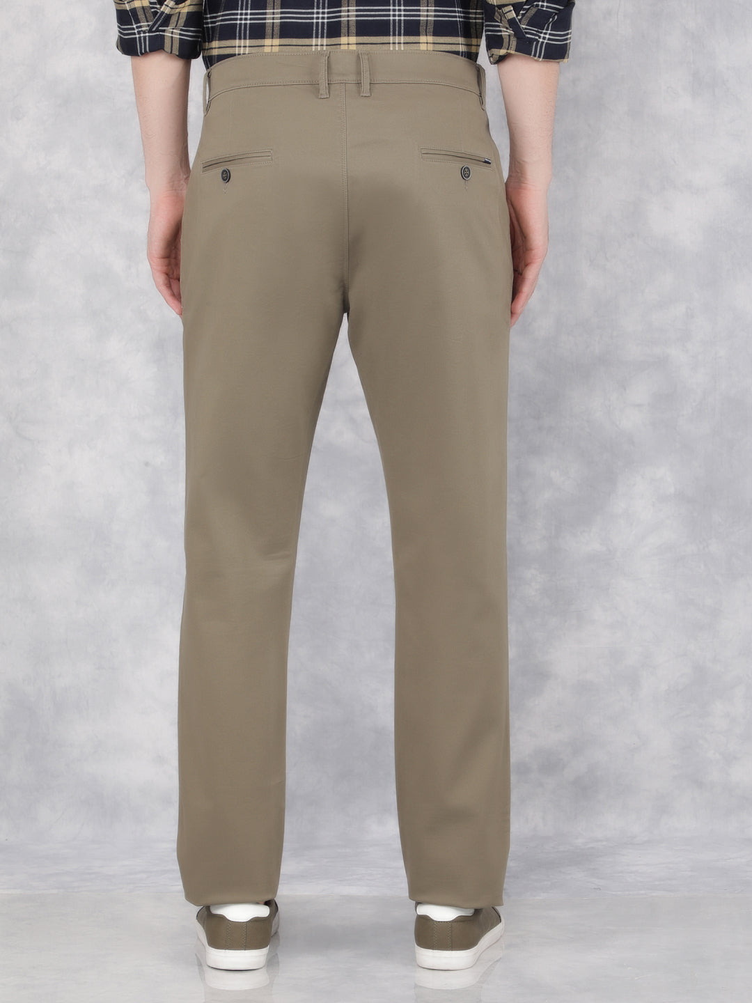 Olive Textured Trousers-Men Trousers-Crimsoune Club