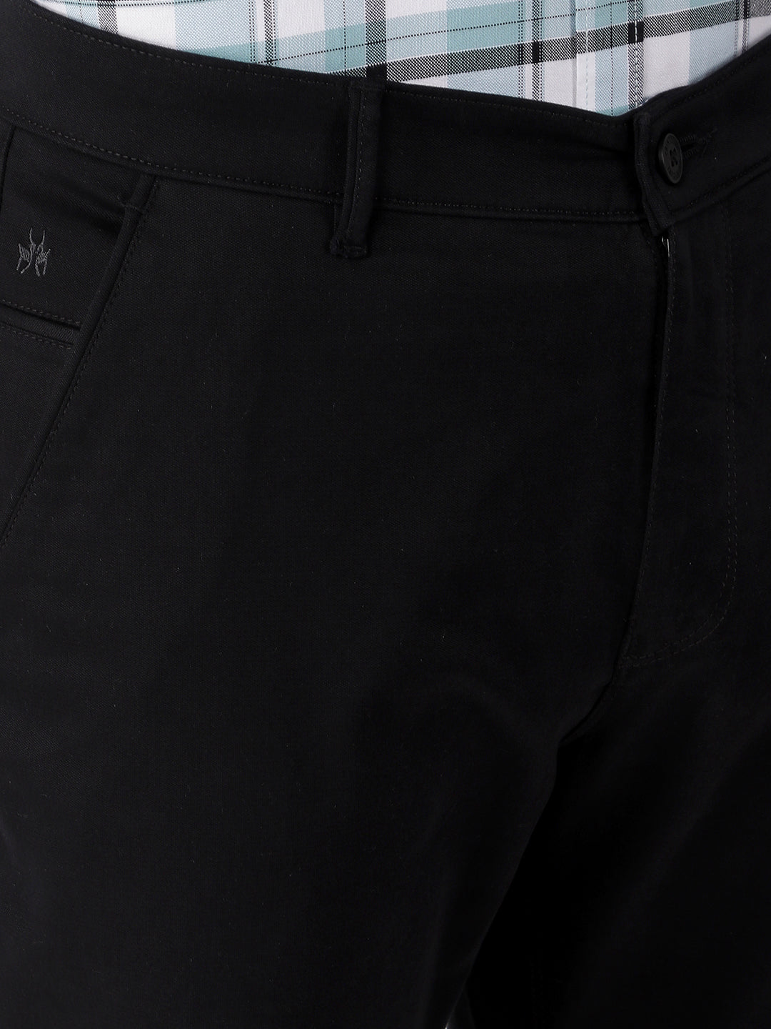 Black Textured Trousers-Men Trousers-Crimsoune Club