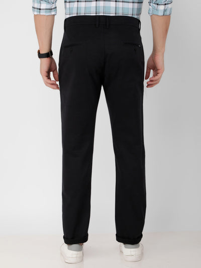 Black Textured Trousers-Men Trousers-Crimsoune Club