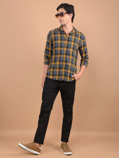 Black Checked Trousers-Men Trousers-Crimsoune Club