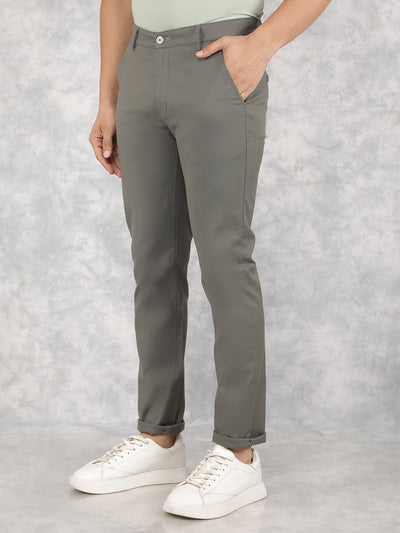 Olive Printed Chinos Trousers-Men Trousers-Crimsoune Club