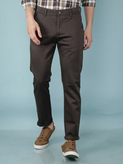 Olive Checkered Chinos Trousers-Men Trousers-Crimsoune Club