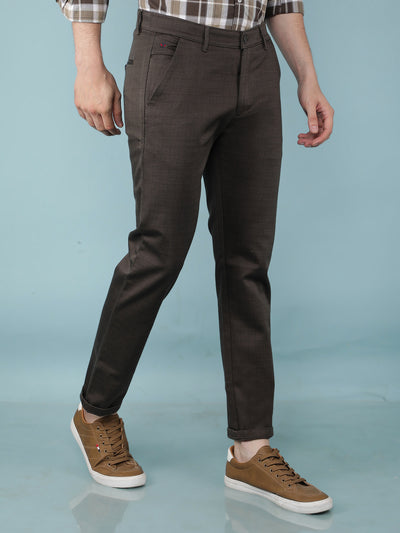 Olive Checkered Chinos Trousers-Men Trousers-Crimsoune Club