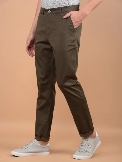 Olive Knitted Trousers-Men Trousers-Crimsoune Club