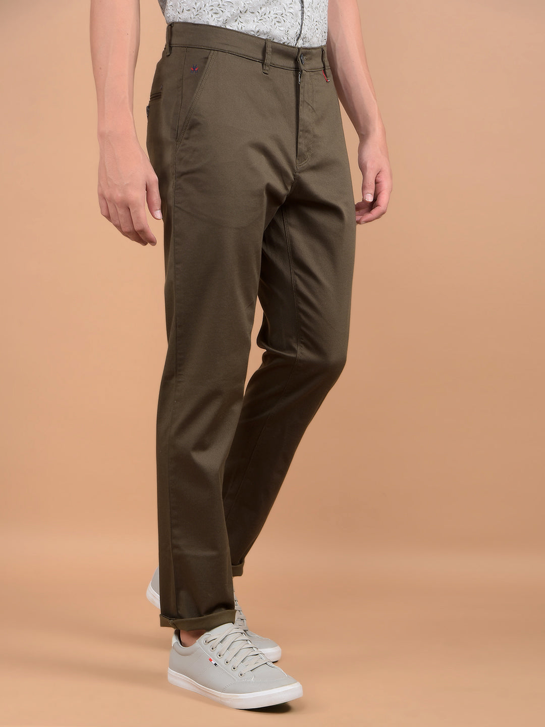 Olive Knitted Trousers-Men Trousers-Crimsoune Club