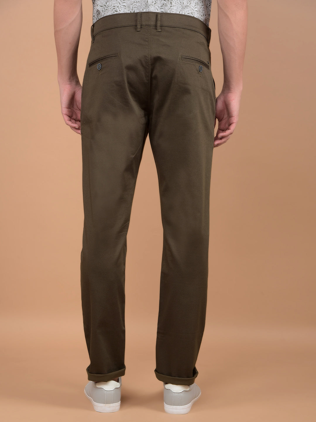 Olive Knitted Trousers-Men Trousers-Crimsoune Club