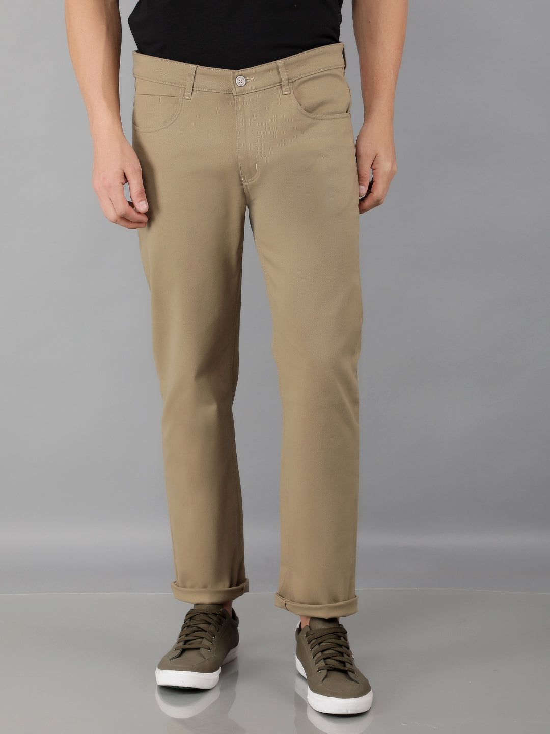 Khaki Trousers-Men Trousers-Crimsoune Club