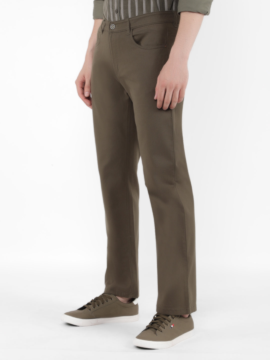 Olive Trousers-Men Trousers-Crimsoune Club