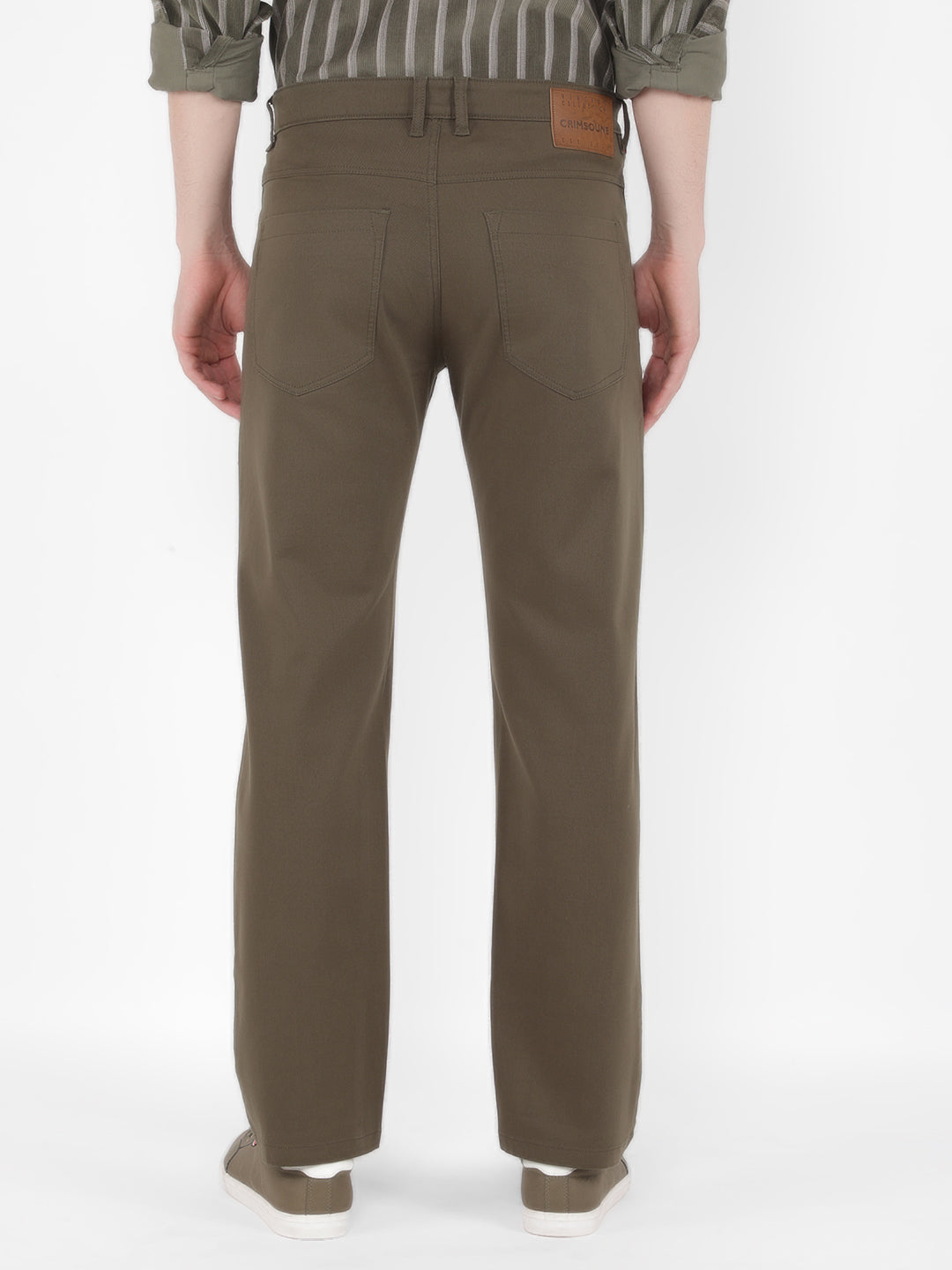 Olive Trousers-Men Trousers-Crimsoune Club