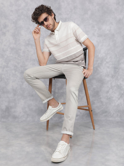 Cream Chinos Trousers-Men Trousers-Crimsoune Club