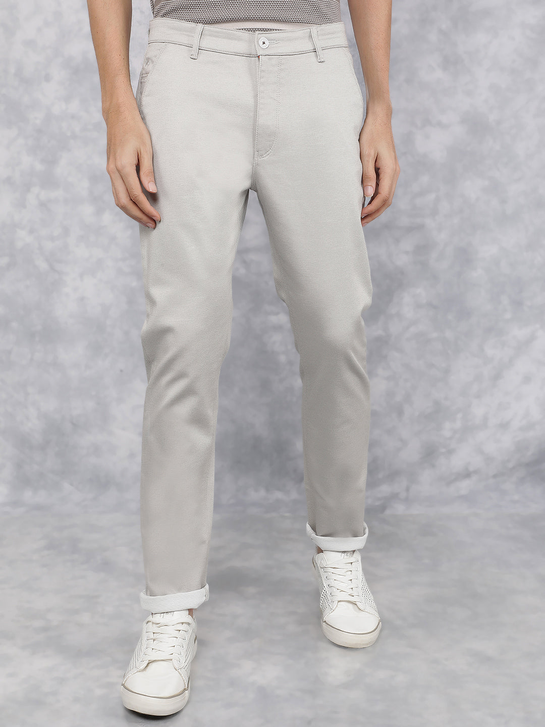 Cream Chinos Trousers-Men Trousers-Crimsoune Club