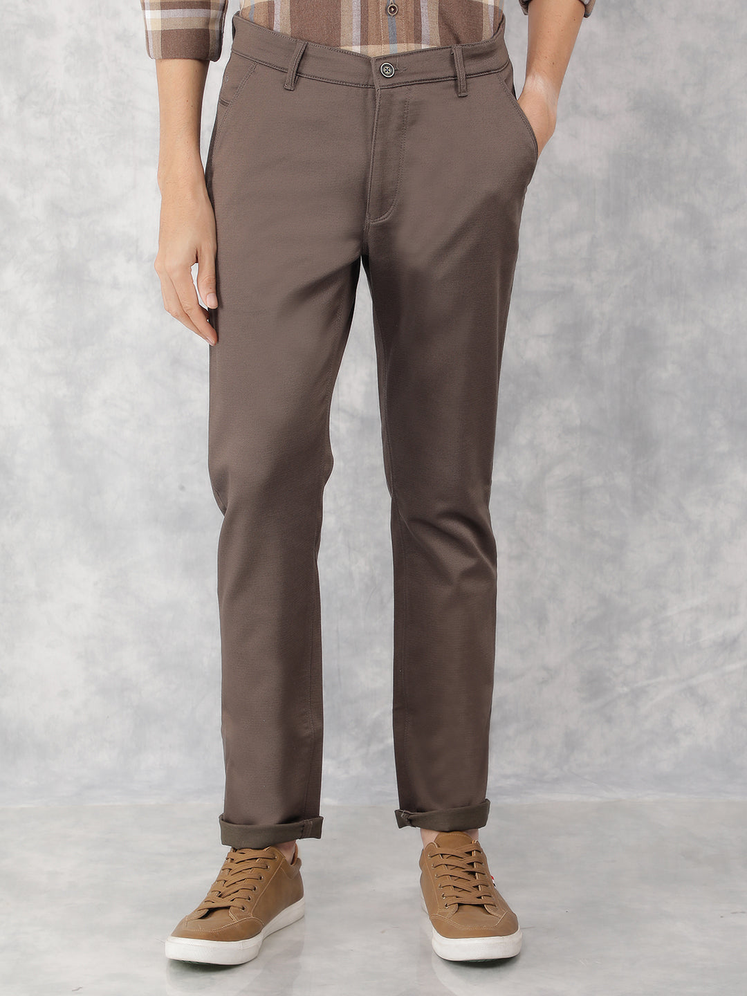 Olive Chinos Trousers-Men Trousers-Crimsoune Club