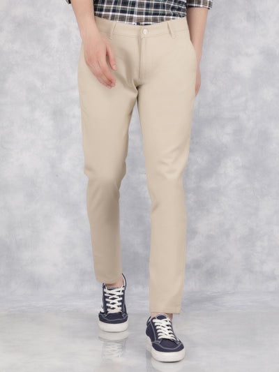 Beige Trousers-Men Trousers-Crimsoune Club