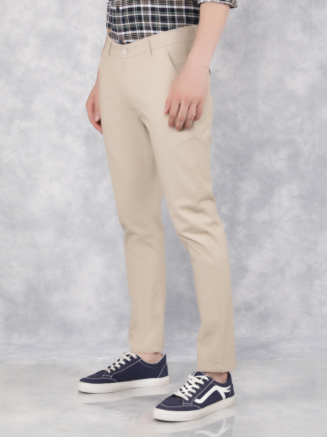 Beige Trousers-Men Trousers-Crimsoune Club