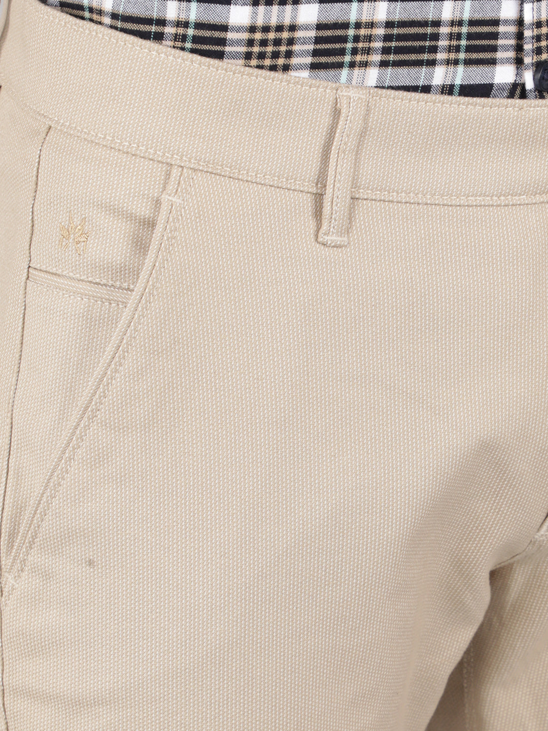 Beige Trousers-Men Trousers-Crimsoune Club