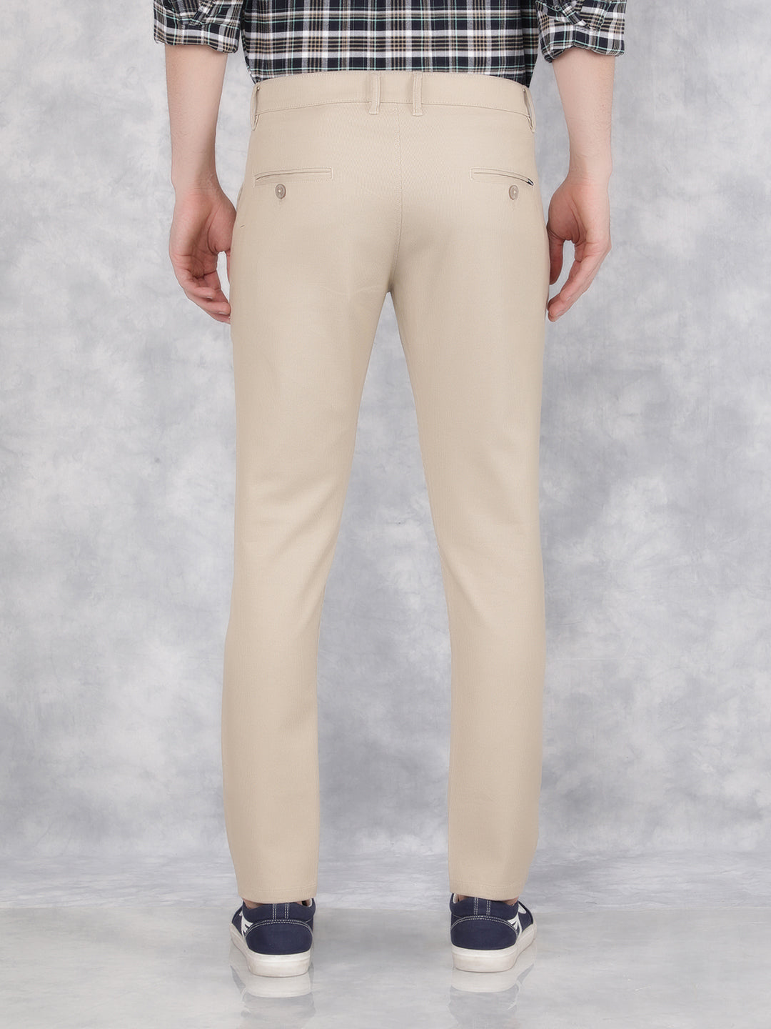 Beige Trousers-Men Trousers-Crimsoune Club