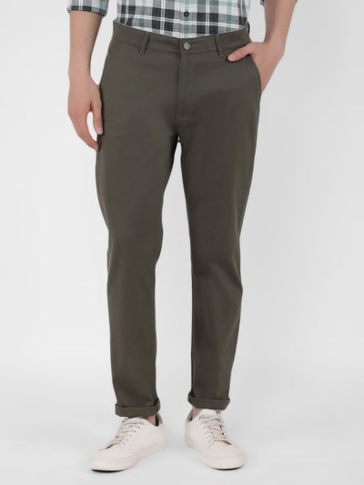 Olive Trousers-Men Trousers-Crimsoune Club