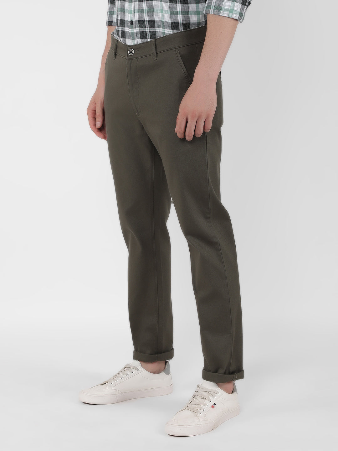 Olive Trousers-Men Trousers-Crimsoune Club