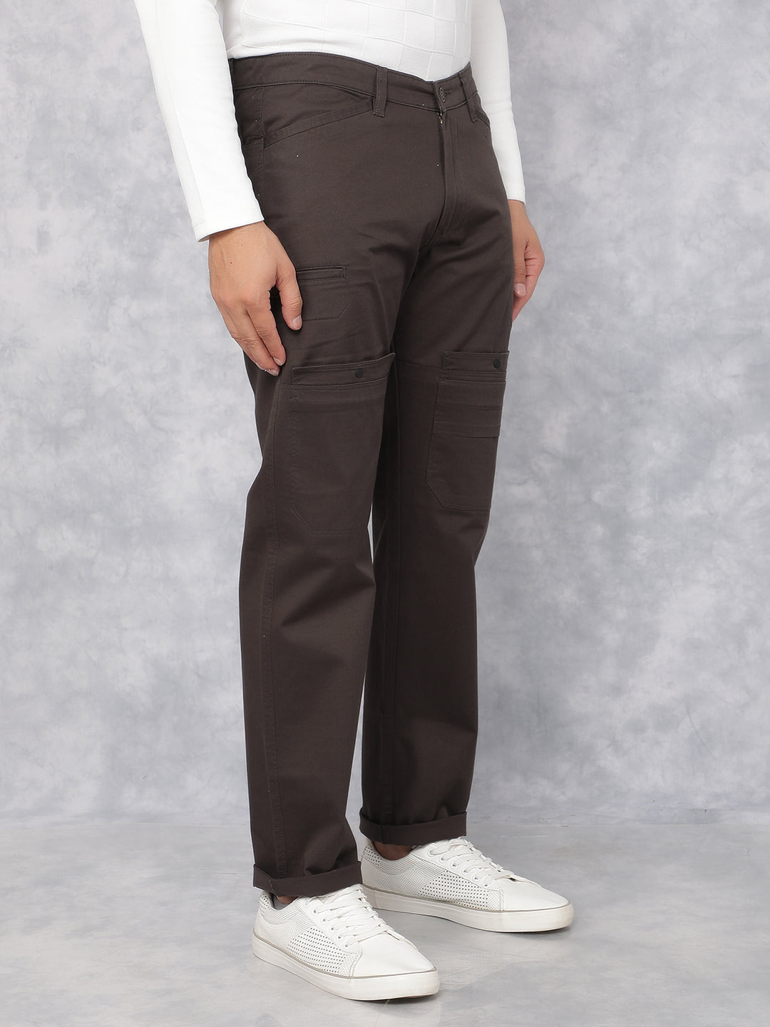 Olive Cargo Trousers-Men Trousers-Crimsoune Club