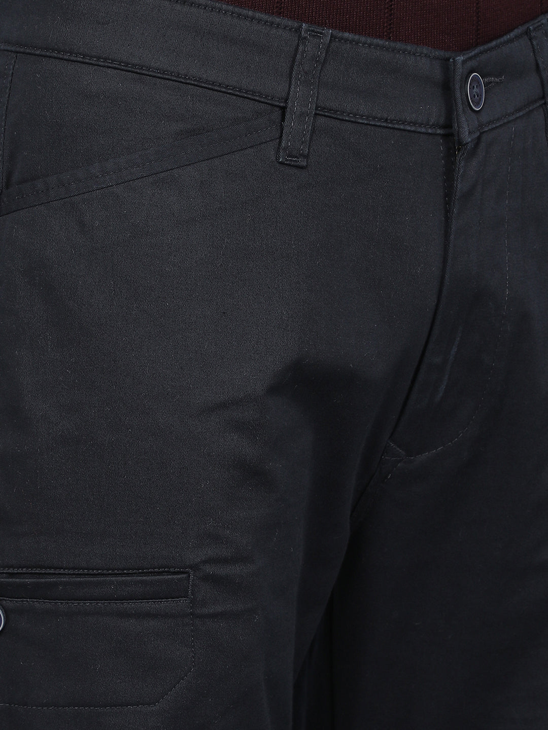 Navy Blue Cargo Trousers-Men Trousers-Crimsoune Club