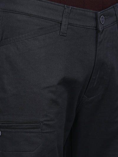 Navy Blue Cargo Trousers-Men Trousers-Crimsoune Club