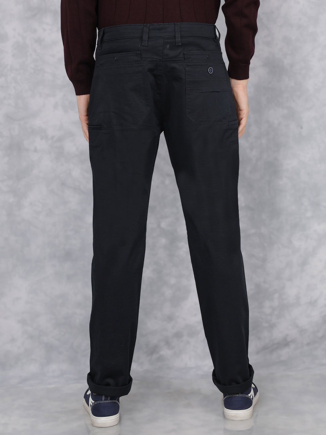 Navy Blue Cargo Trousers-Men Trousers-Crimsoune Club