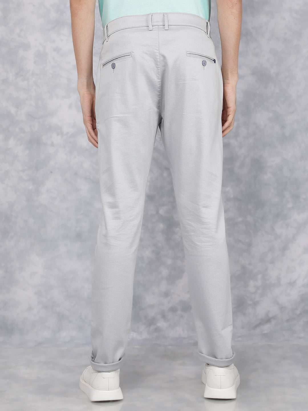 Grey Dobby Trousers-Men Trousers-Crimsoune Club